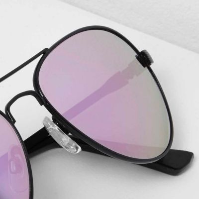 Lilac mirrored aviator sunglasses